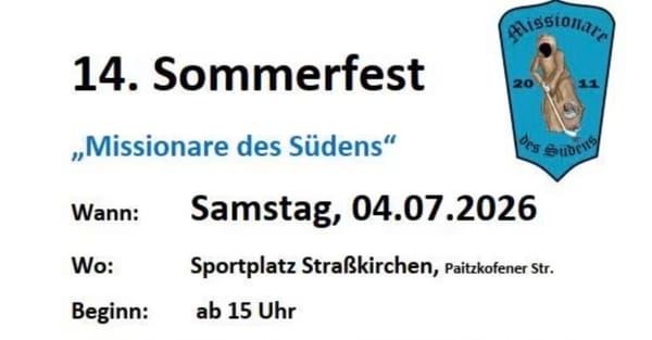 Missionare des Südens laden zum Sommerfest nach Straßkirchen ein